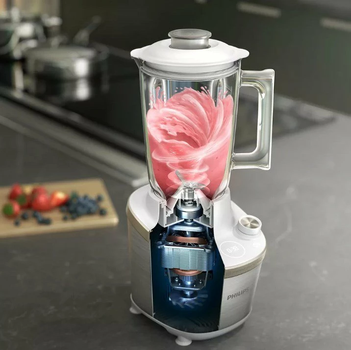 Blender Philips HR3760/01, 1500W, 2L gotë qelqi, 12 shpejtësi, ProBlend Ultra, bardhë