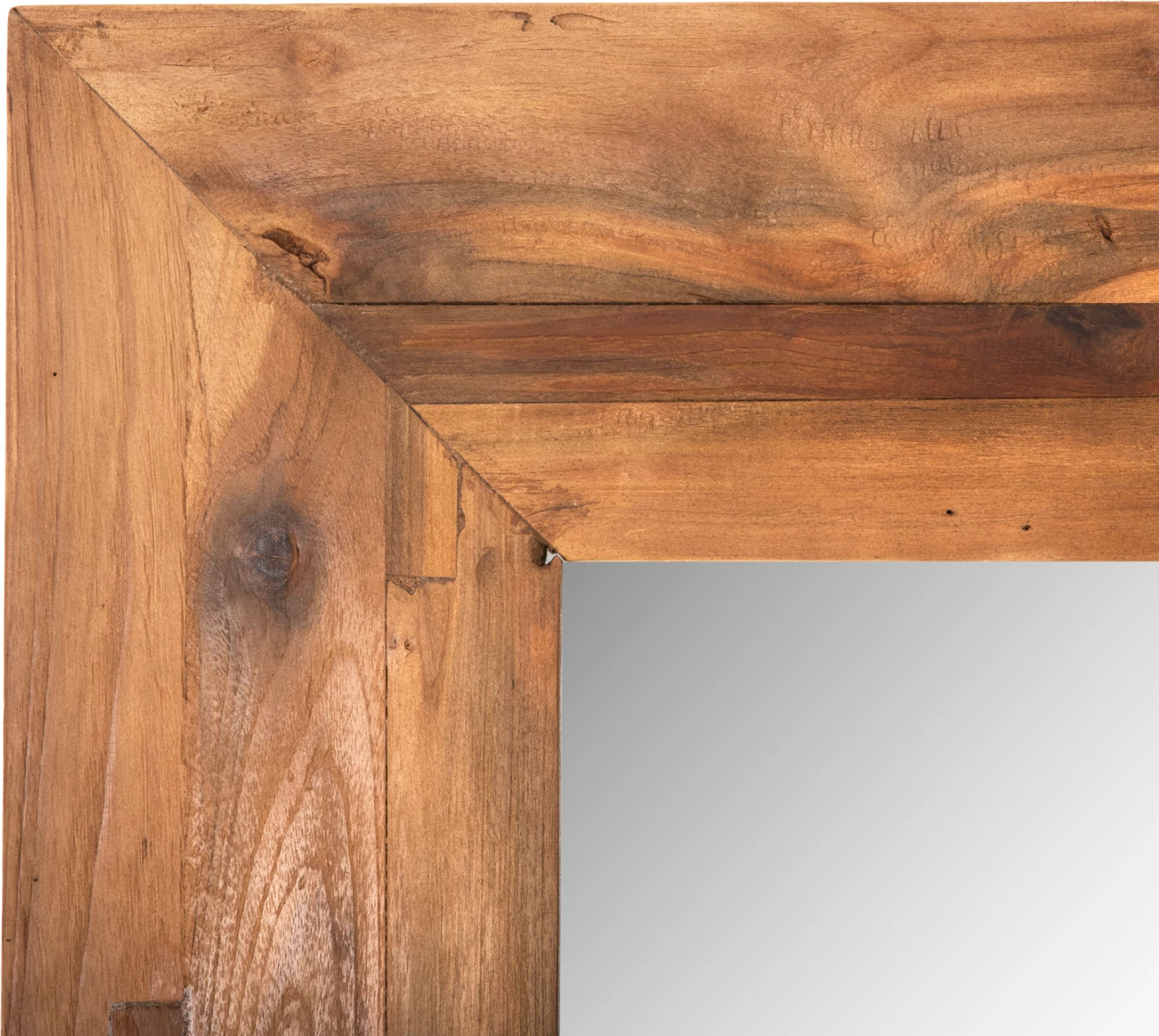 Pasqyrë muri YORKSHIRE, kornizë druri TEAK e ricikluar, 160x230 cm