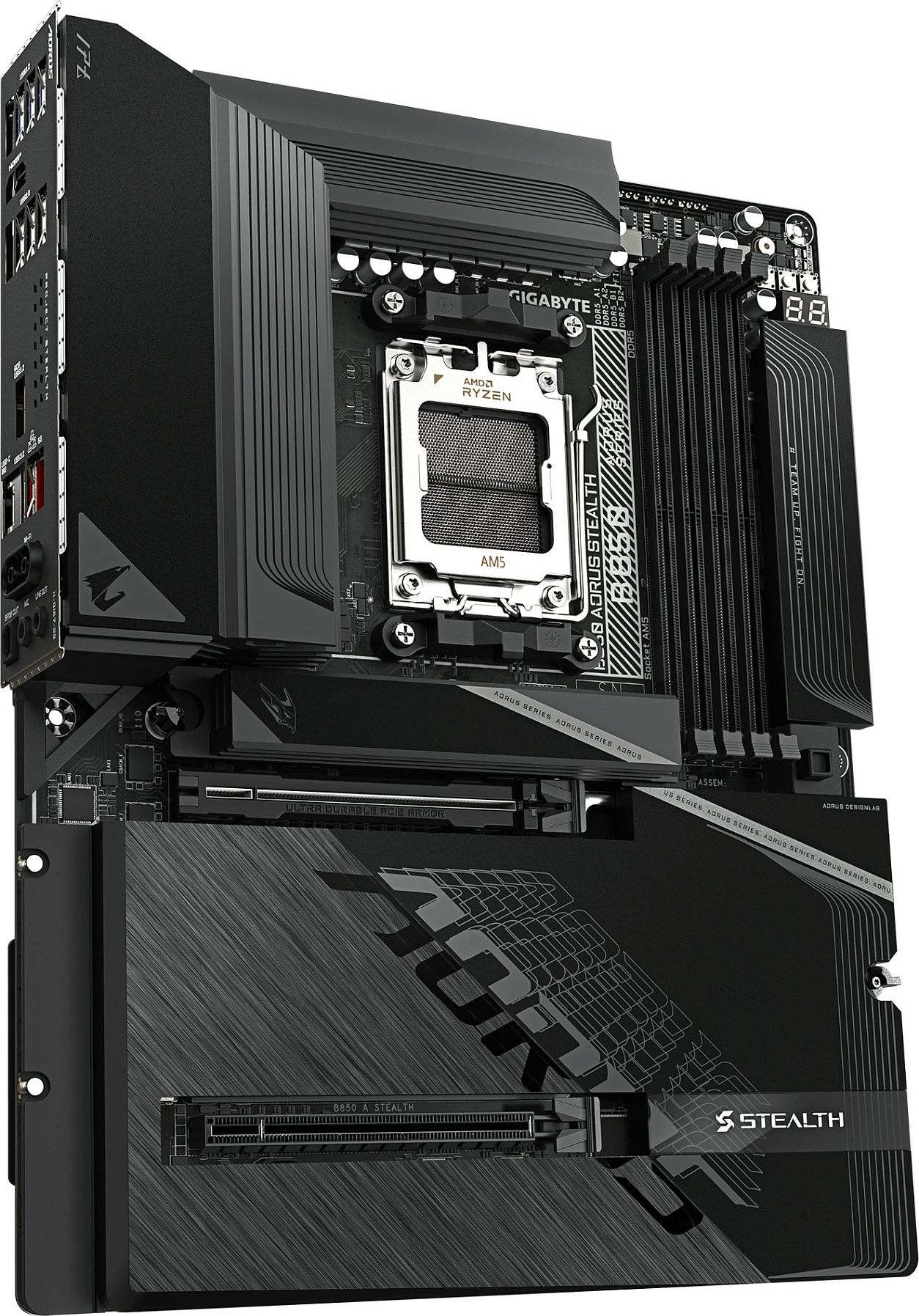 Pllakë amë Gigabyte B850 AORUS STEALTH, Socket AM5, DDR5 deri 8200MHz (OC), WiFi 7, 5GbE, 4x M.2