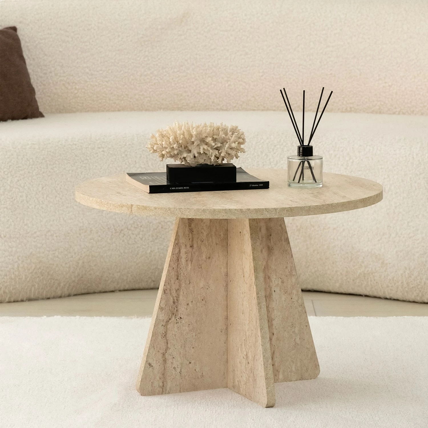Tavolinë kafeje Skye Decor, ngjyrë travertine, 60x40cm