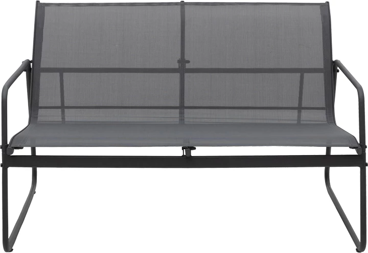 Set tavoline me karrige për terasë Veranda, tekstilene-metal, ngjyrë antracit, xham i zi