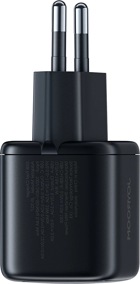Karikues muri Joyroom JR-TG7 33W USB-A + USB-C me kabllo USB-C në USB-C 1m 60W, i zi