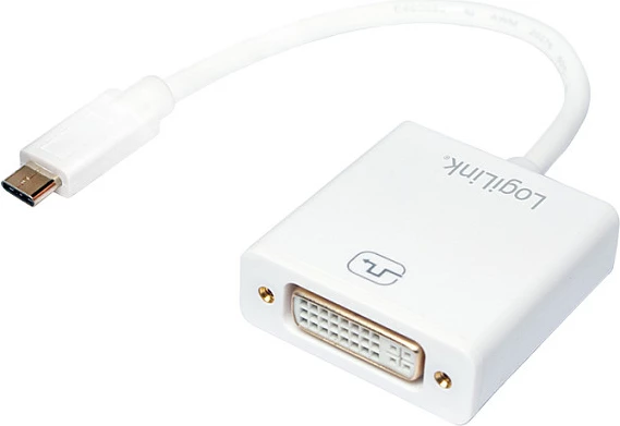 Adapter USB-C në DVI-D LogiLink, 1080p 60Hz, 0.15m, i bardhë