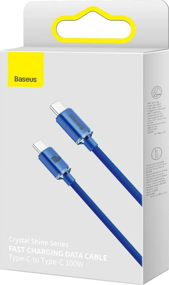 Kabllo USB-C në USB-C Baseus Crystal Shine CAJY000703 2m 100W blu