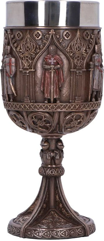 Krigël Nemesis Now Knights Templar, 19 cm, rrëshirë me insert çelik inox, bronze antik