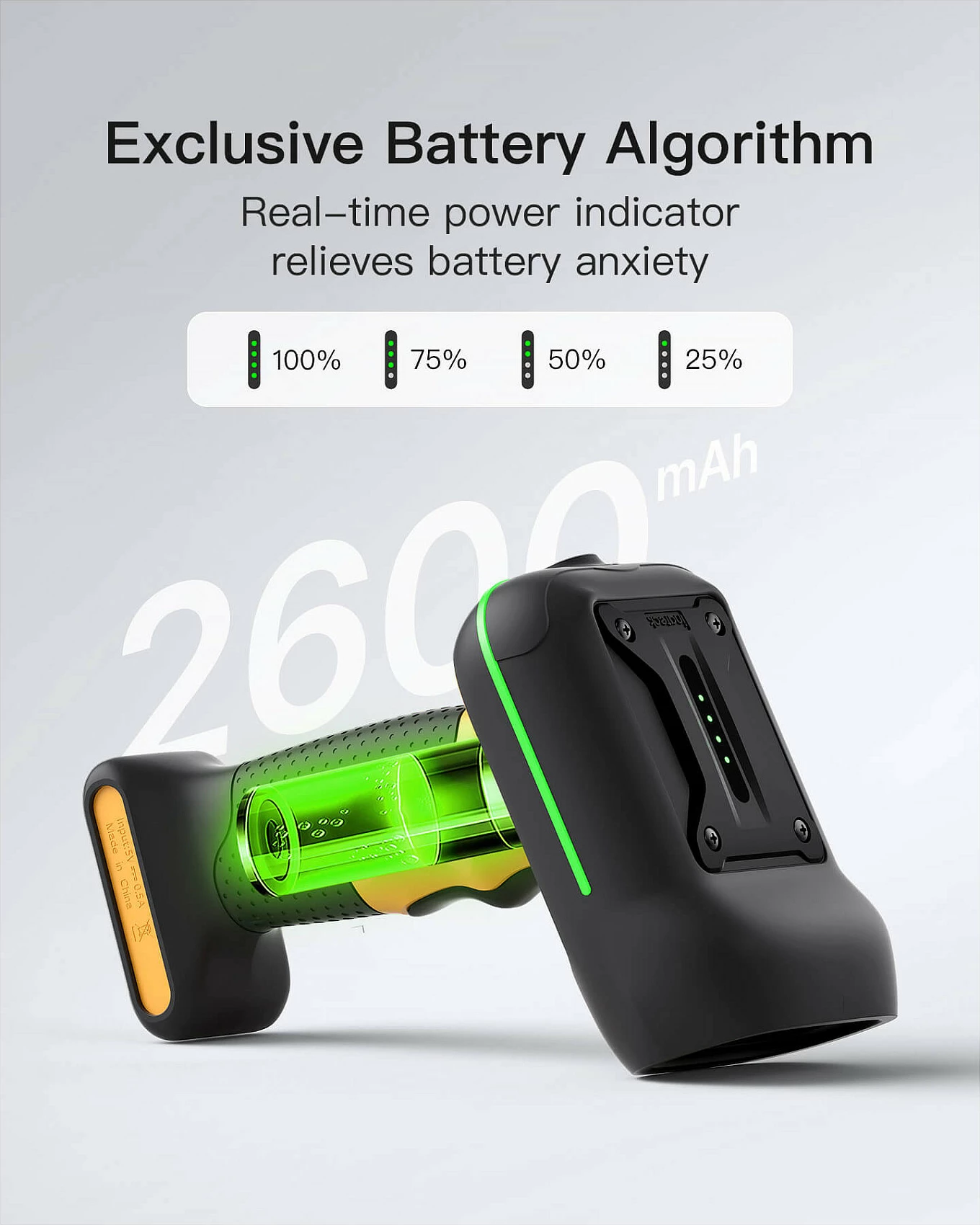 Skaner barkodi Inateck BCST-75, 2D/QR, Bluetooth/USB/2.4G, IP67, 2600mAh, zi/verdhë