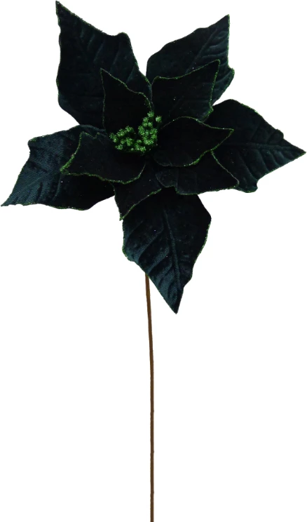 Lule Poinsettia për Krishtlindje, poliester, e gjelbër, 32x32x55cm
