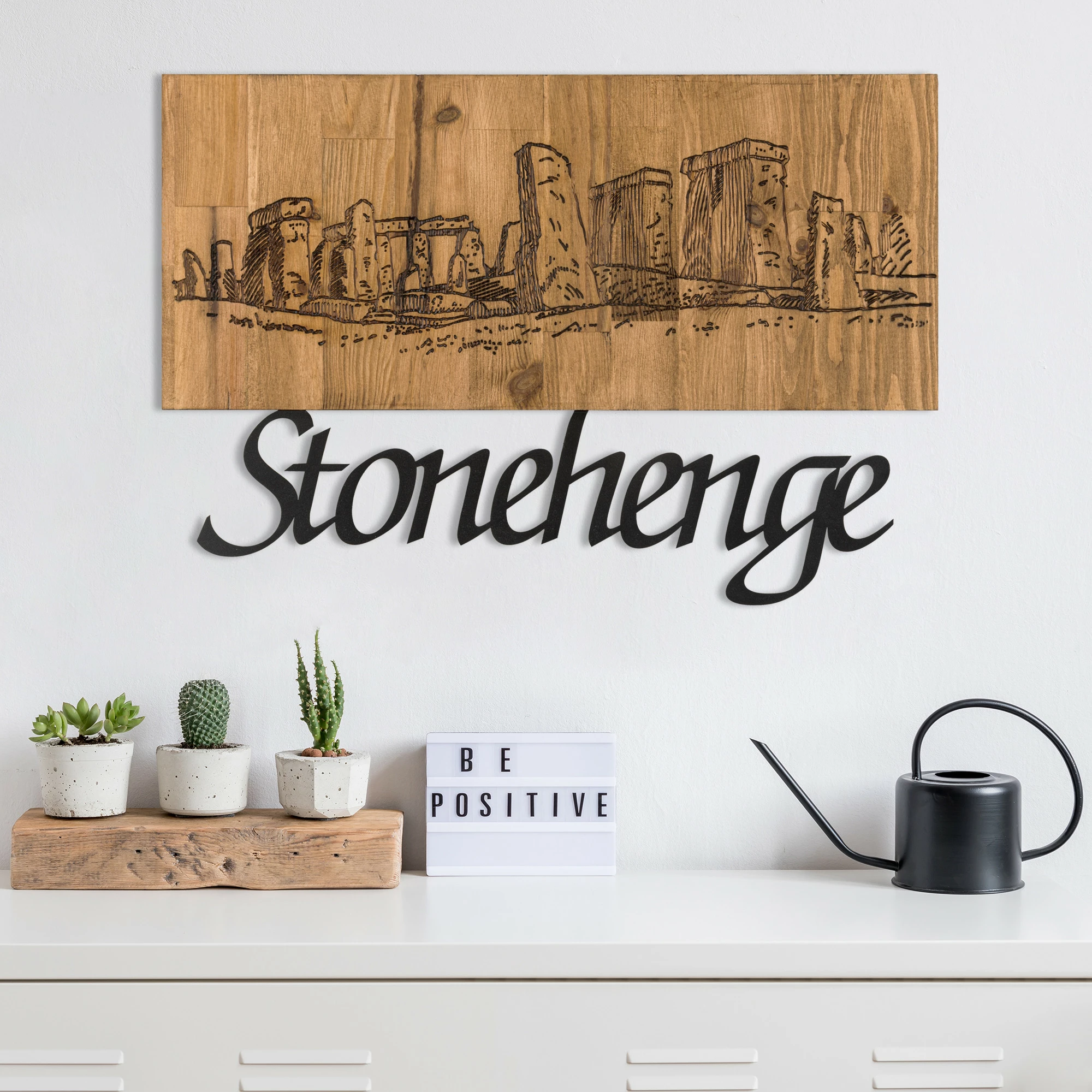 Aksesor dekorativ për mur, dru, Stonehenge, Wallity