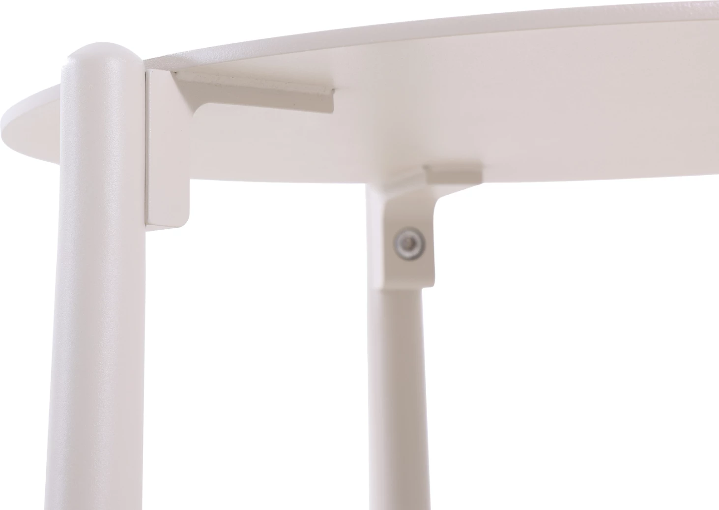 Tavolinë anësore e rrumbullakët Deneris, alumin ngjyrë fildishi, 45x45x47cm