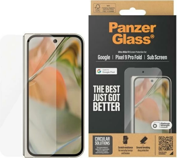 Mbështjellës xhami PanzerGlass për Google Pixel 9 Pro Fold, Ultra-Wide Fit
