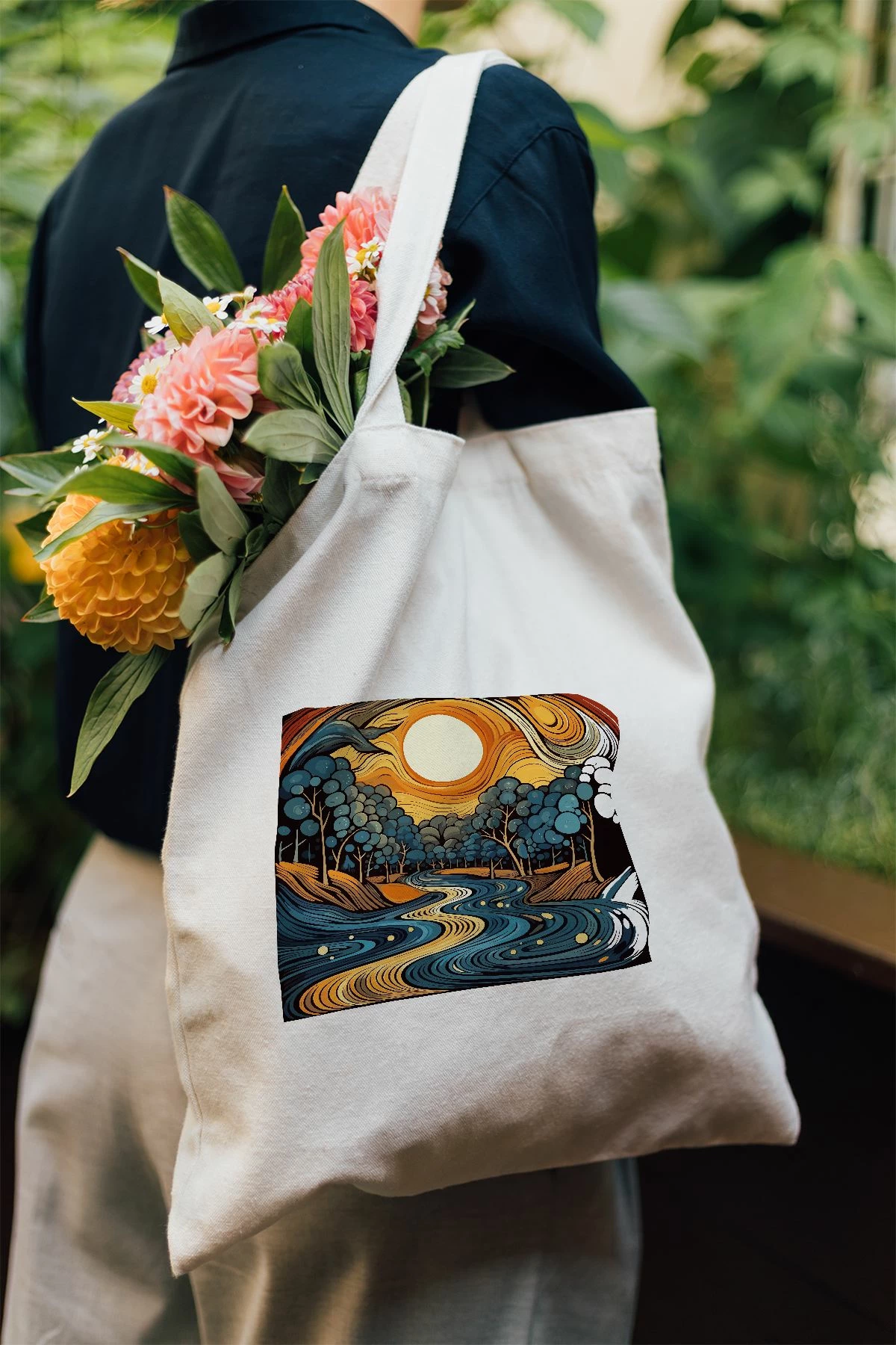 Çantë tote Zoozie Bags, model 21, shumëngjyrëshe