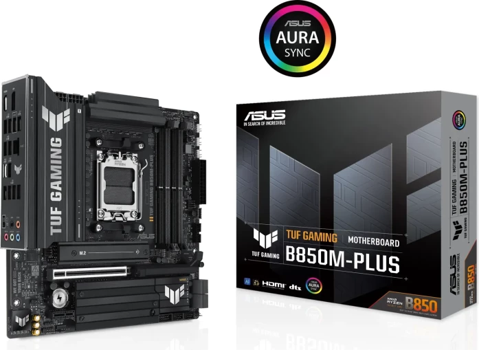 Pllakë amë ASUS TUF GAMING B850M-PLUS, AM5, B850, mATX, DDR5, 2.5GbE, USB-C 20Gbps, e zezë