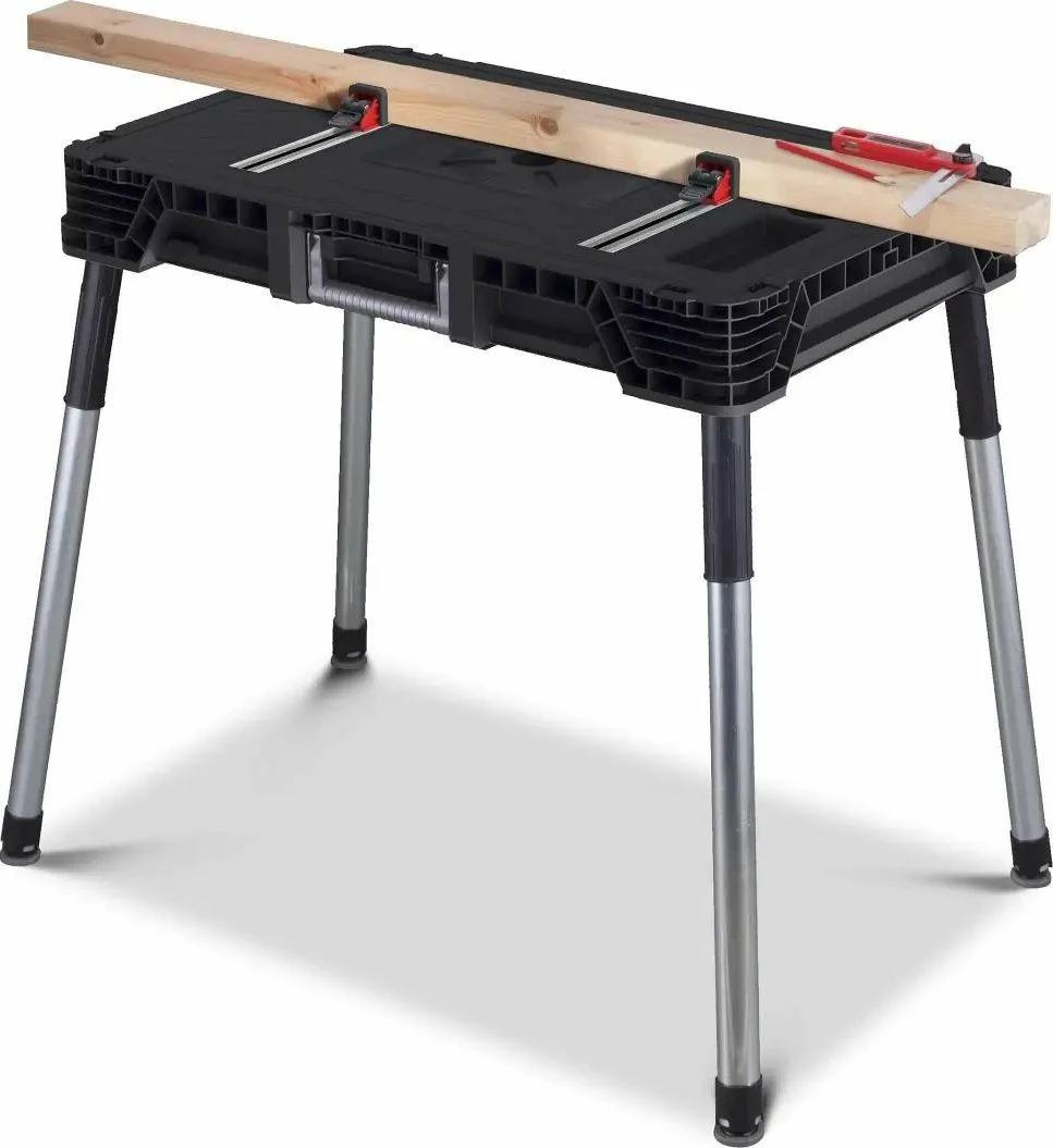 Tavolinë pune portative Keter Jobmade me shina CRV239985, 880 x 554 x 112 mm, kapacitet 453 kg, zi/kuqe
