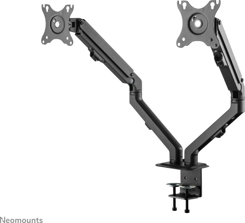 Krah monitori Neomounts FPMA-D650DBLACK, për 2 monitorë, 17-27 inç, rregullim lartësie me gas spring, ngjyrë e zezë