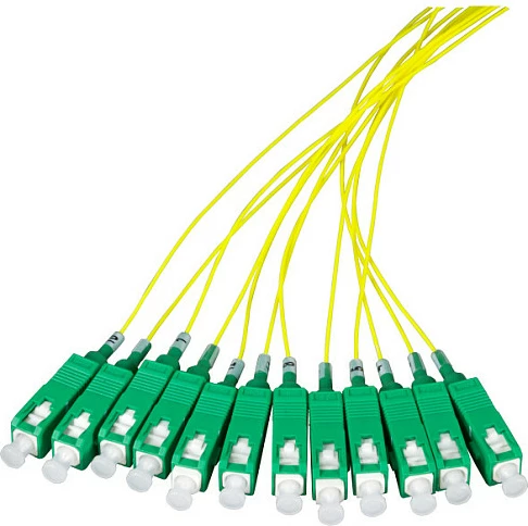 Kabllo fiber optike pigtail EFB Elektronik SC/APC OS2 G.652D, 2m, verdhë/jeshile
