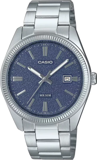 Orë dore Casio MTP-1302DA-2A1V, e argjendtë/kaltër