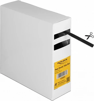 Tub termo-tkurrës DeLOCK 3:1, 5 m x 4.8 mm, me ngjitës, i zi
