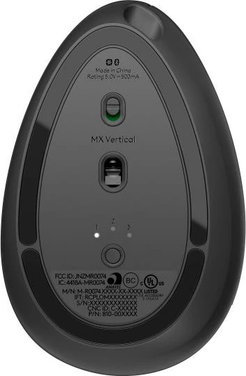 Maus Logitech MX Vertical 910-005448 wireless Bluetooth USB-C, zi/gri
