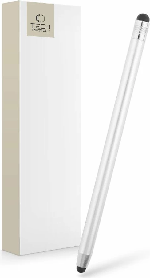 Stylus Tech-Protect Touch Stylus, për tabletë dhe celularë, Argjend