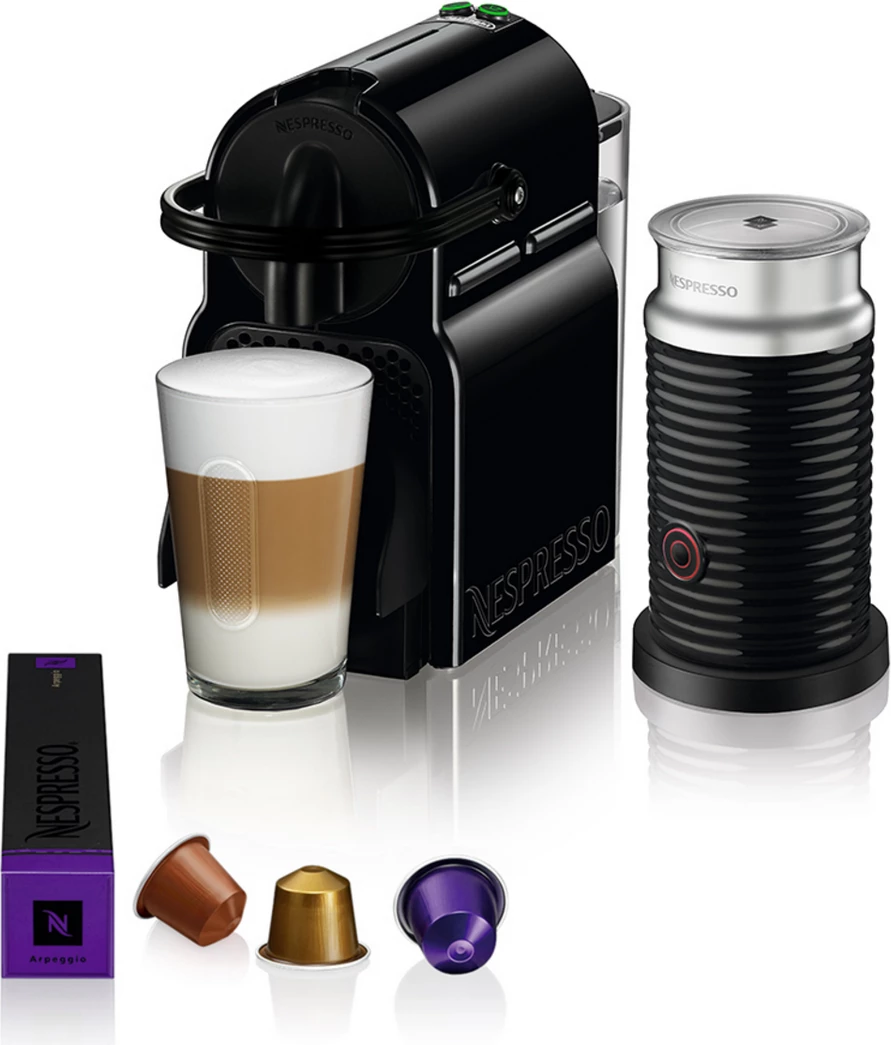 Aparat kafeje me kapsula De'Longhi Inissia Aeroccino EN80.BAE, me shkumëzues qumështi, e zezë