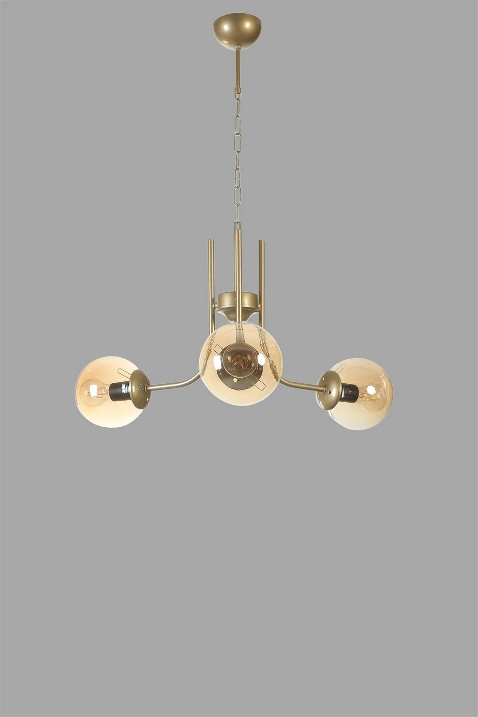 Llambë tavani Opviq Nevada, 3 llampa, ngjyrë qelqi bal dhe ar