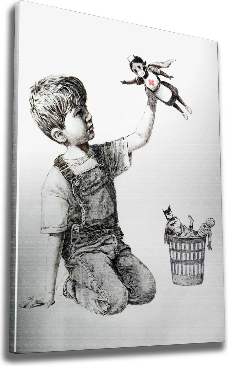 Pikturë dekorative në kanavacë, Banksy, shumëngjyrëshe, WY62, 50x70cm