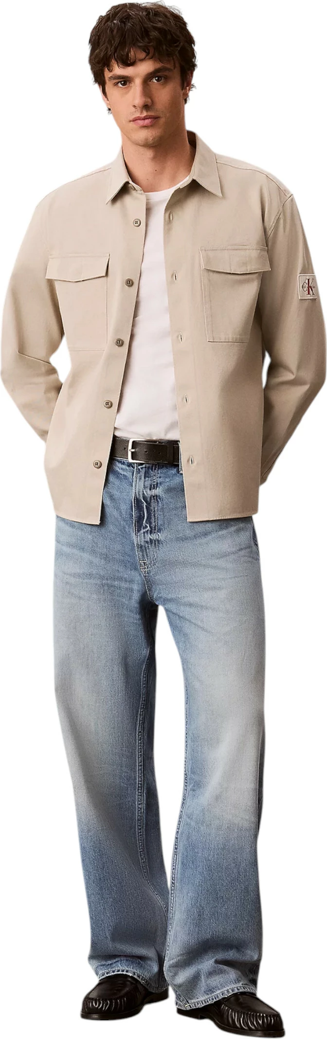 Këmishë për meshkuj Calvin Klein Jeans LV04RG121G, bezhë [Madhësia: XXL]