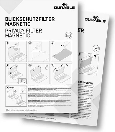 Filter privatësie për ekran laptopi Durable Blickschutzfilter Magnetic 14", mat, touchscreen, antracit
