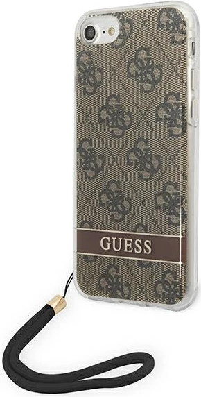 Mbështjellës Guess GUOHCI8H4STW për iPhone SE 2022/SE 2020/7/8, kafe, me rrip