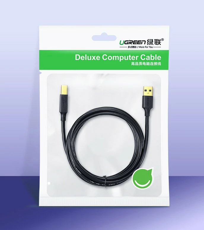 Kabllo printeri Ugreen USB-B në USB-A, 1.5m, e zezë