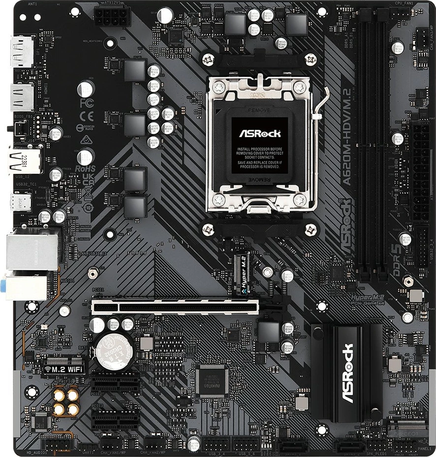 Pllakë amë ASRock A620M-HDV/M.2, AMD, Socket AM5, DDR5, 96 GB