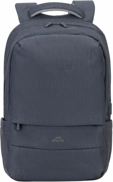 Çantë shpine për laptop RivaCase 7567, për 17.3\", anti-vjedhje, me portë USB, gri e errët