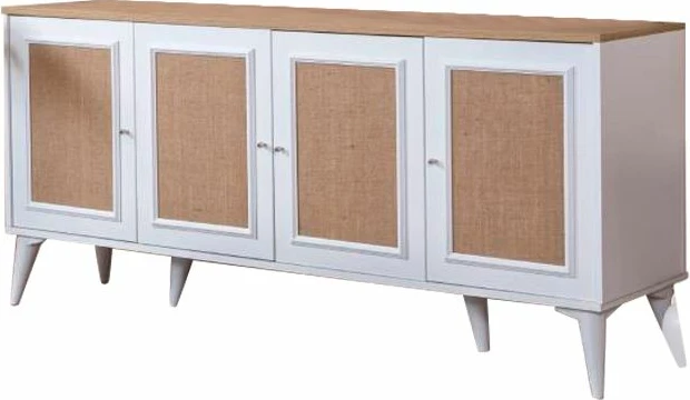 Konsol Skye Decor, montim në mur, e bardhë dhe lis