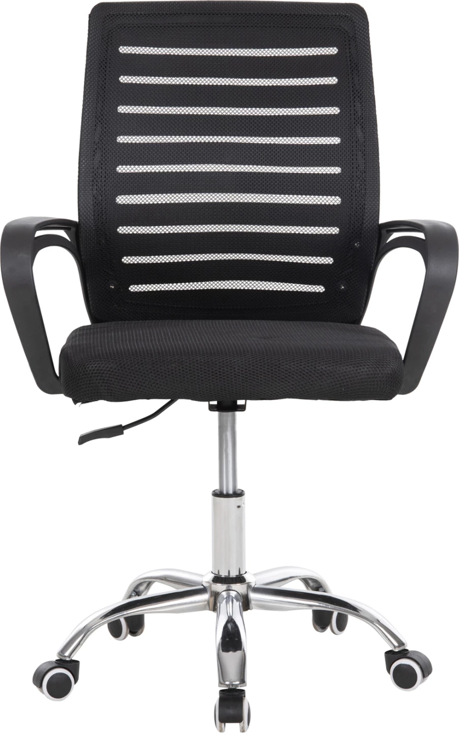 Karrige zyre TRAIL FH1192, rrjetë e zezë, këmbë metalike kromi, 64x55x98,5 cm.