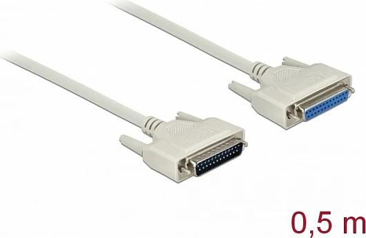 Kabllo seriale DeLOCK DB25 D-Sub 25 mashkull-femër, 0.5 m, bezhë