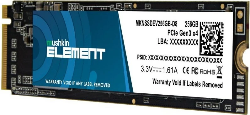 SSD Mushkin Element 256GB NVMe PCIe3.0 x4