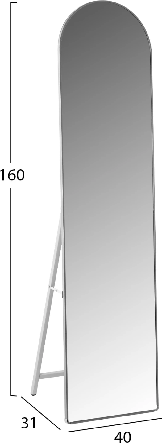 Pasqyrë qëndruese JOELY FH9578.40, kornizë alumini argjendi, 40x31x160H cm