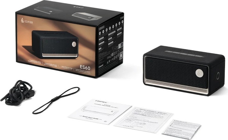 Altoparlant portativ Edifier ES60 TCODE, Bluetooth, 9 orë, i zi