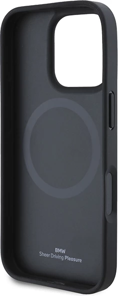 Mbështjellës BMW M Perforated And Stitched Line MagSafe për iPhone 16 Pro, zi