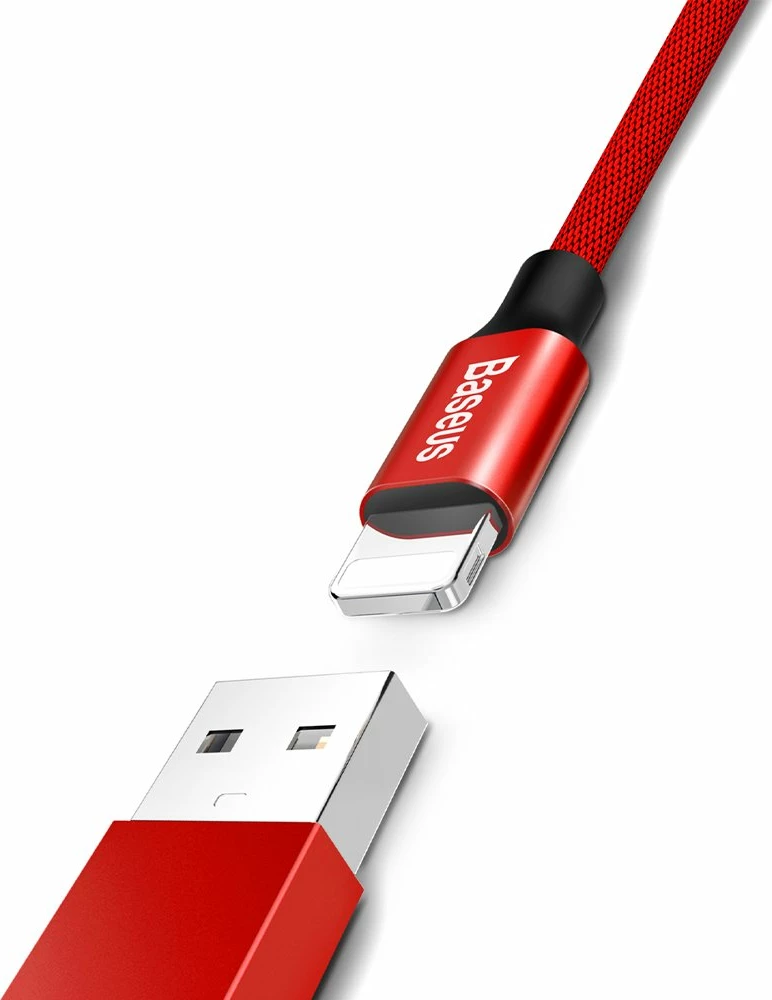 Kabllo Baseus Yiven USB në Lightning, 1.8m, e kuqe