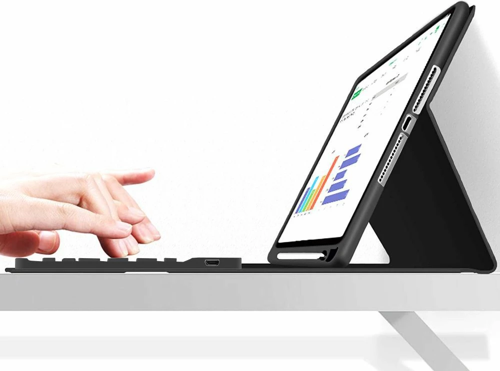 Mbështjellës me tastierë Tech-Protect SC Pen për iPad 10.9" (2022), i zi