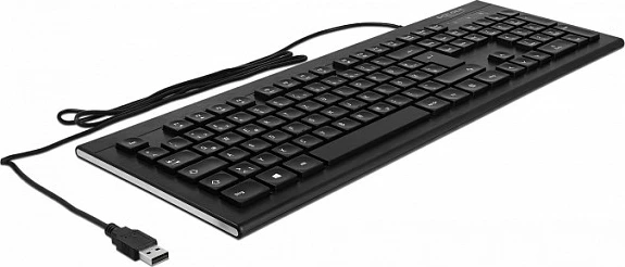 Tastierë DeLOCK 12672, full-size, USB me kabllo, QWERTZ gjerman, me numpad, e zezë
