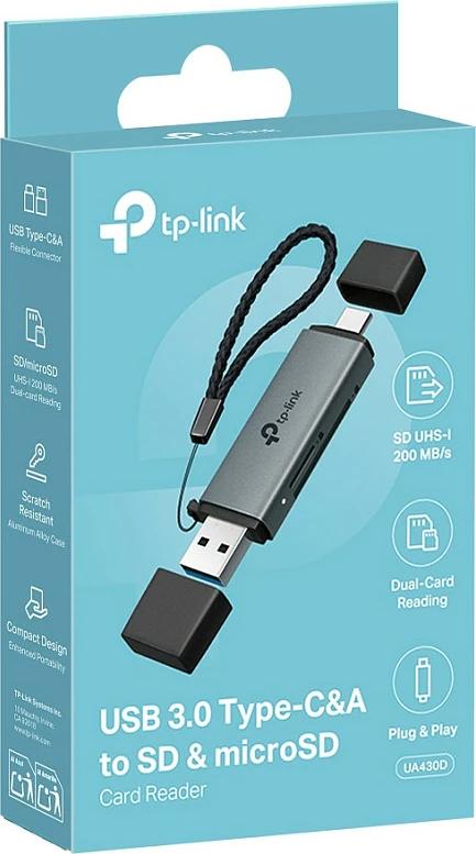 Lexues kartelash TP-Link UA430D, USB 3.1 Type-C/Type-A, SD & microSD, Plug & Play, i zi
