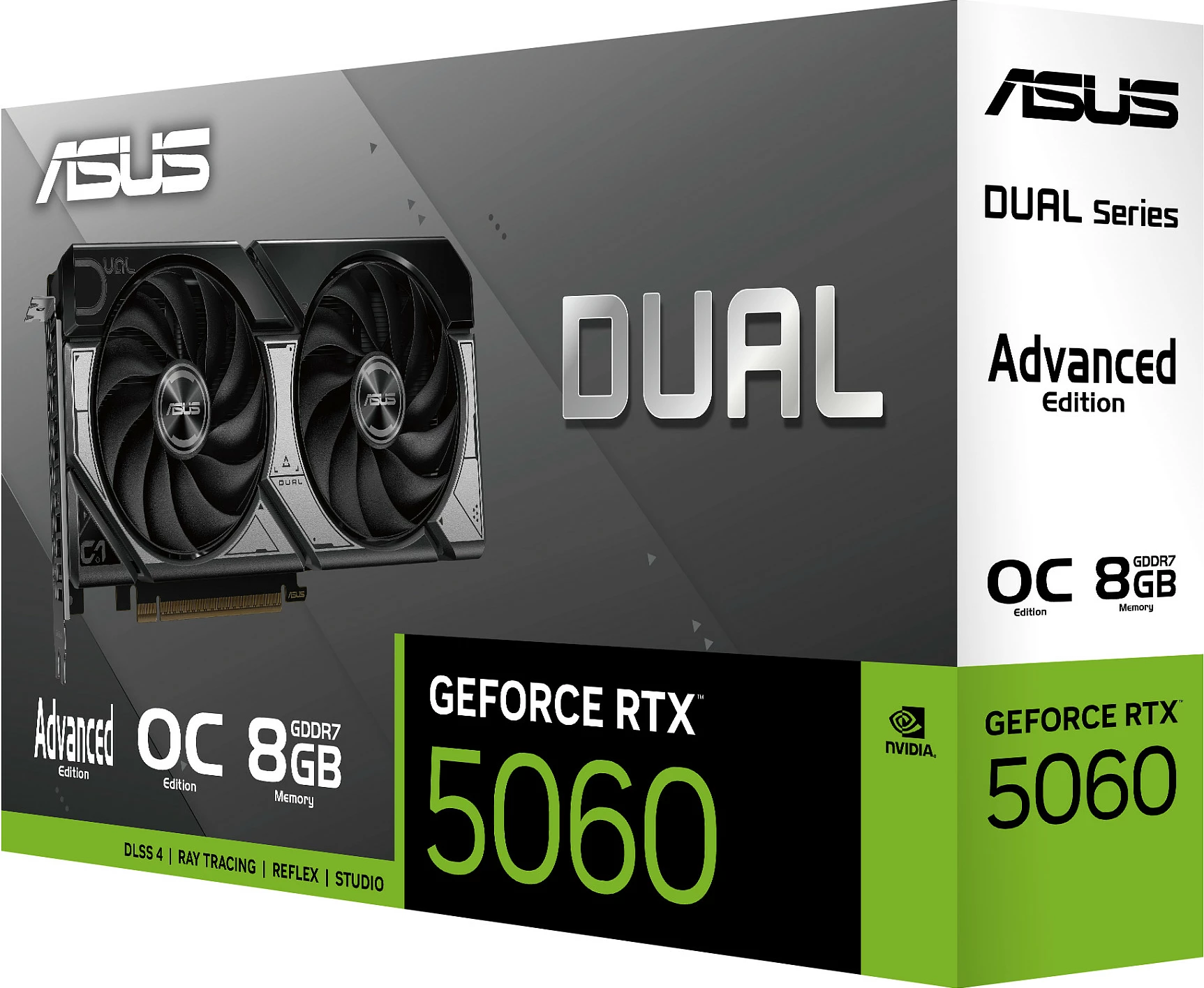 Kartelë grafike ASUS Dual OC GeForce RTX 5060, 8GB GDDR7, PCIe 5.0, e zezë/bardhë