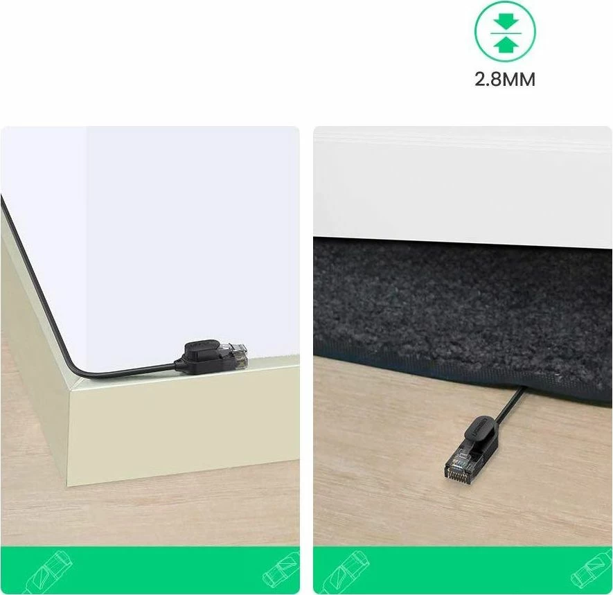 Kabllo Ethernet Ugreen 70656 Cat6A RJ45 10m UTP 1Gbps e zezë