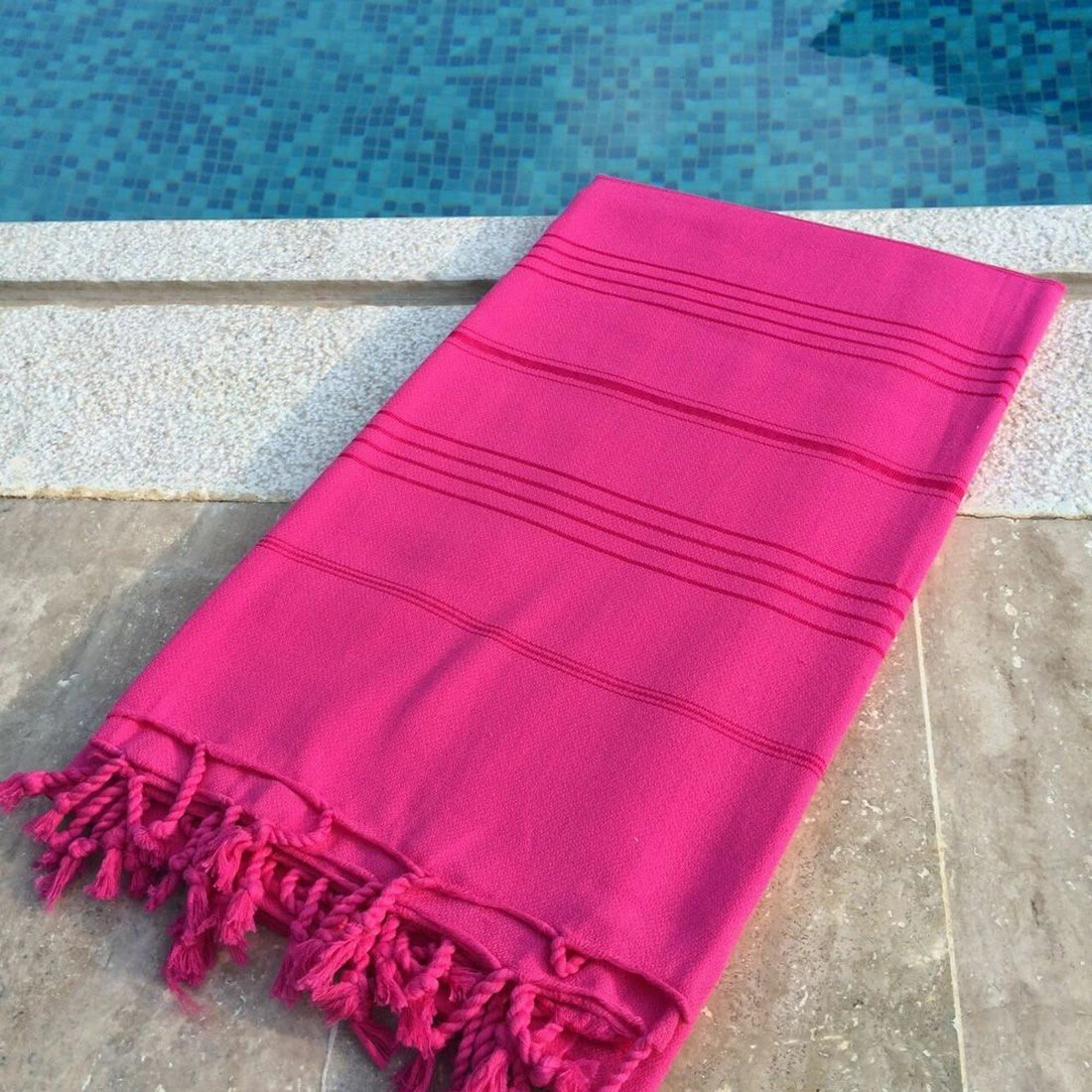 Peshqir plazhi Fouta, fuchsia, Mijolnir Sultan, 95x175cm