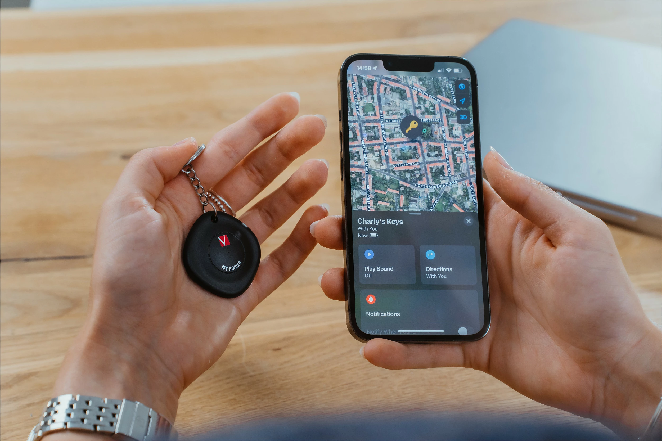 Gjetës Bluetooth Verbatim MYF-01, Apple Find My, IP66, i zi
