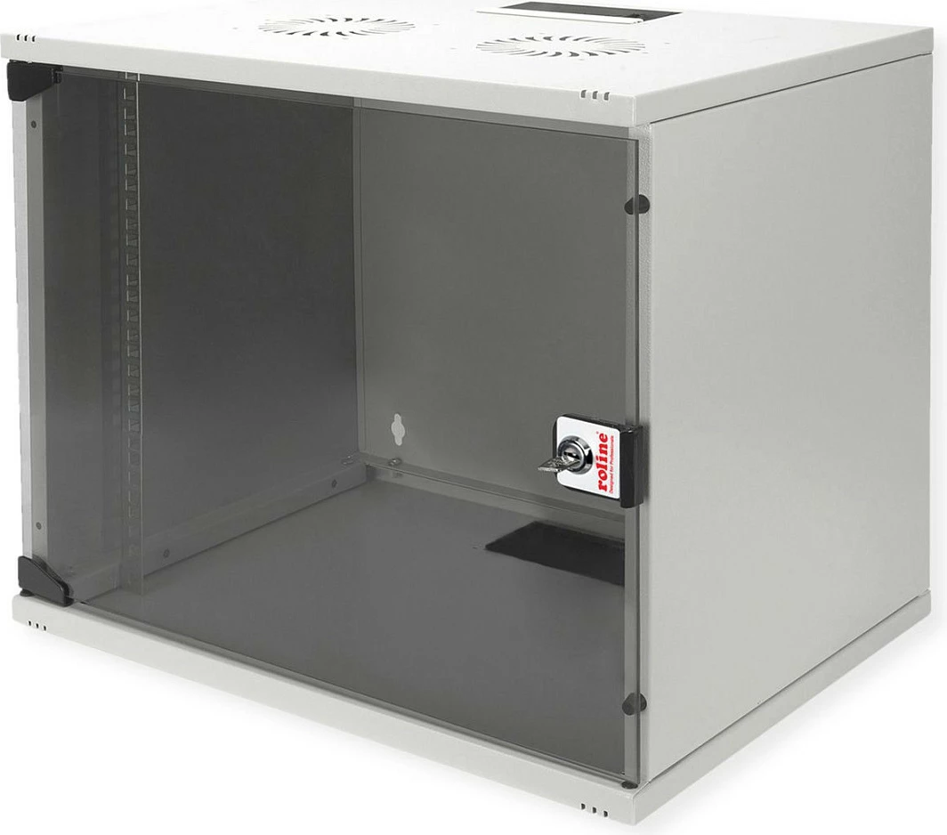 Kabinet rrjeti muror ROLINE Basic 19" 7U, 540x400, derë xhami me kyç, gri