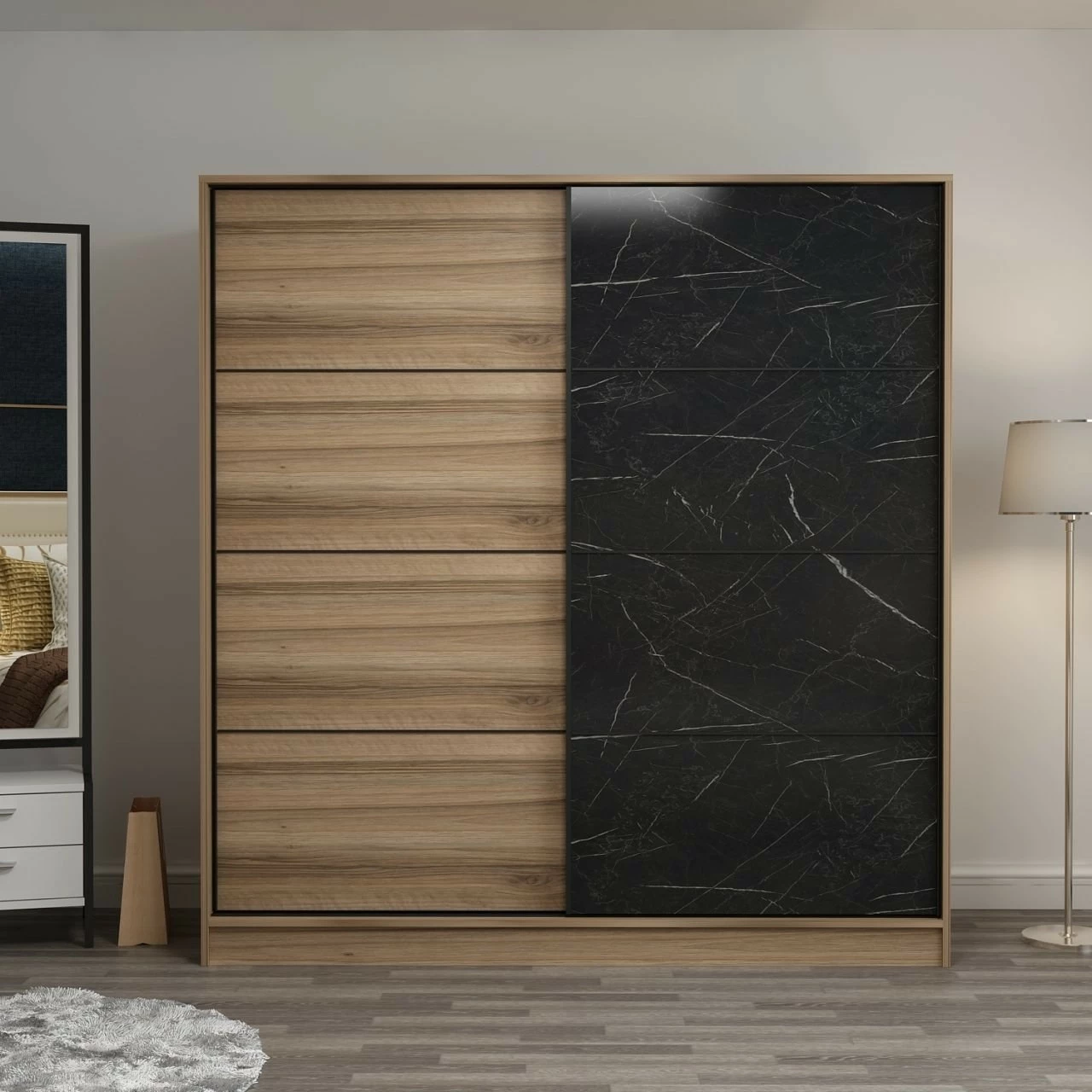 Dollap Skye Decor, dore, 220x210x60cm, 6 pjesë