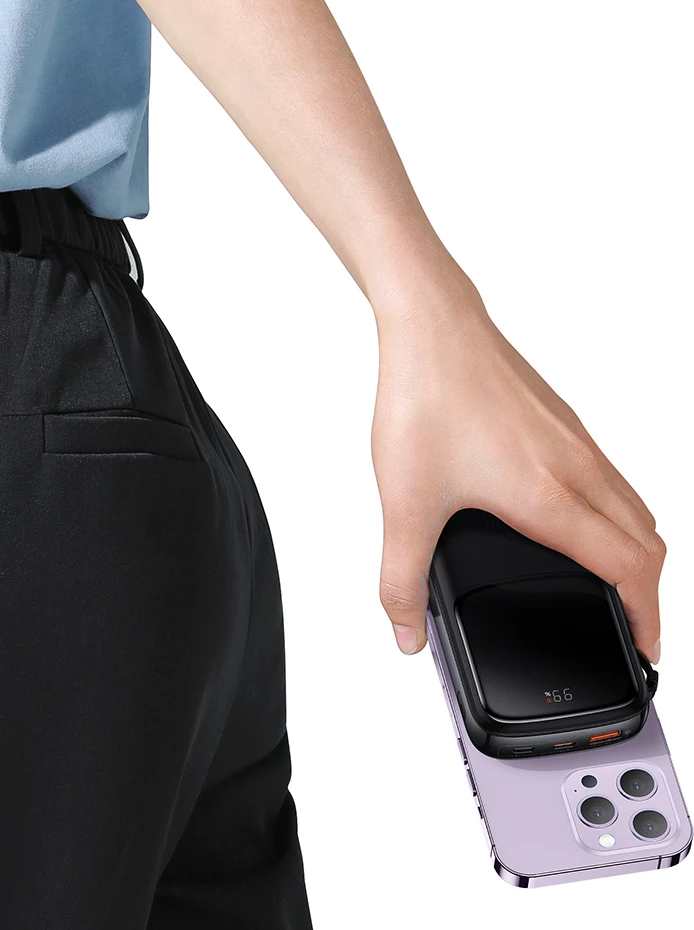 Powerbank Baseus Qpow Pro Overseas Edition 10000mAh, 20W, me kabllo USB-C, e zezë